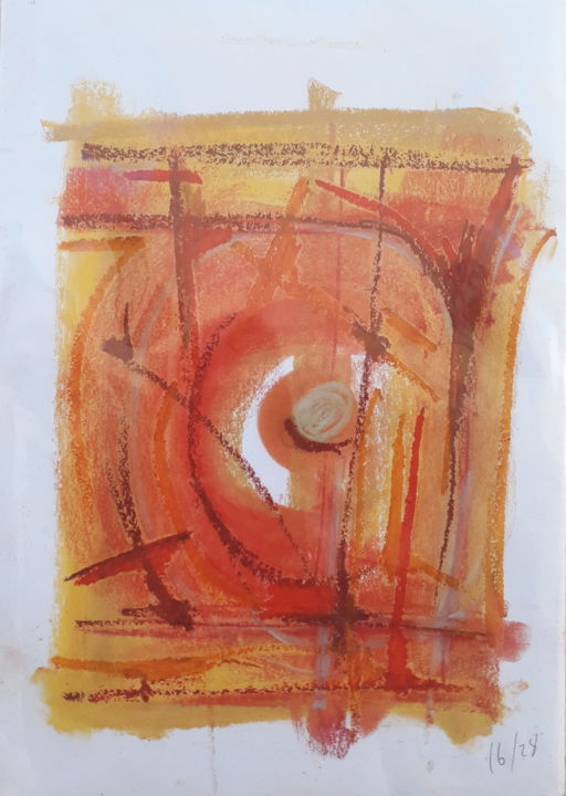 Painting titled "Abstraction-16/136" by Afonso Costa, Original Artwork, Pastel