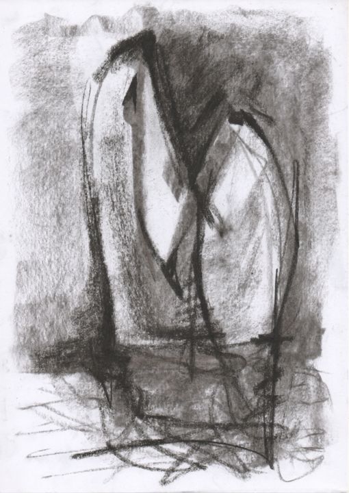 Drawing titled "Abstrações Carvão.5" by Afonso Costa, Original Artwork, Charcoal