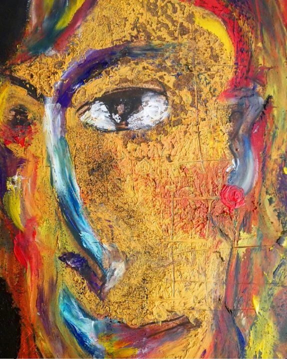 Painting titled "Madame B" by Afef Smaali, Original Artwork