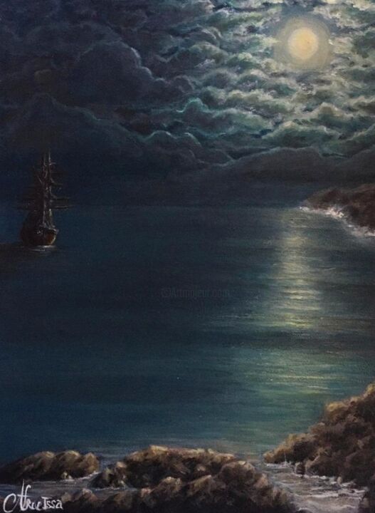 Peinture intitulée "Secret harbor" par Afrae Issa, Œuvre d'art originale, Acrylique