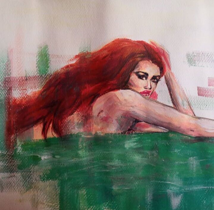 Peinture intitulée "Samantha" par Afrae Issa, Œuvre d'art originale, Acrylique