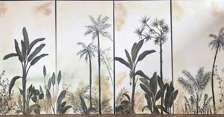 Peinture intitulée "quadriptyque" par Christine Daviles, Œuvre d'art originale, Acrylique Monté sur Châssis