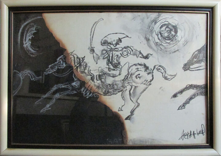 Drawing titled "Memento mori" by Mikhail Astafev, Original Artwork, Charcoal