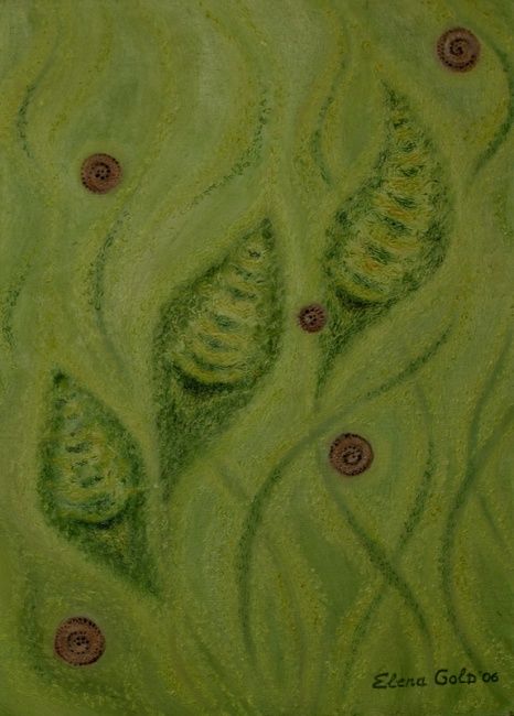 Painting titled ""The snails"" by Elena Gold, Original Artwork