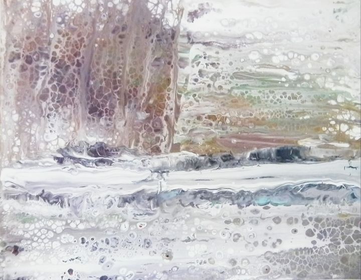 Schilderij getiteld "Frozen river" door Spyridon Loisios, Origineel Kunstwerk, Acryl