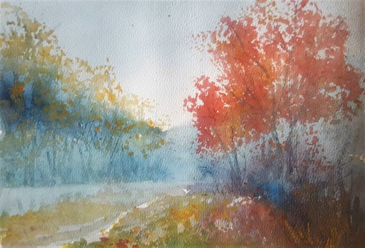 Painting titled "echo" by Veratrum Nigrum, Original Art, Watercolor