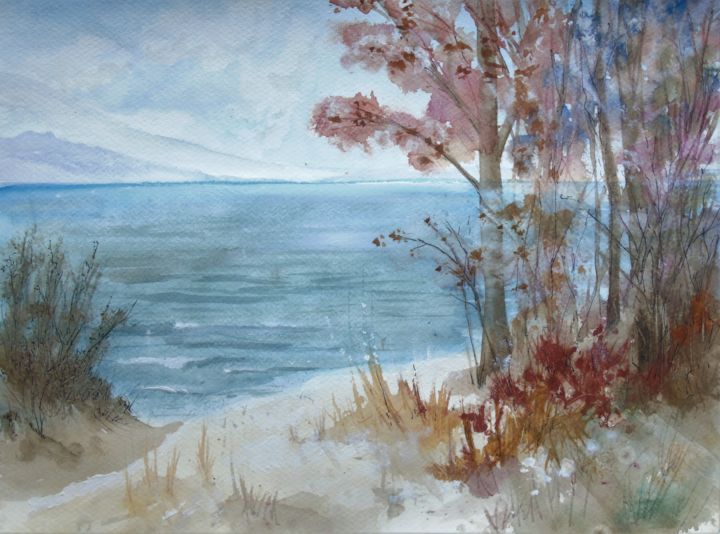 Painting titled "loneliness" by Veratrum Nigrum, Original Artwork, Watercolor