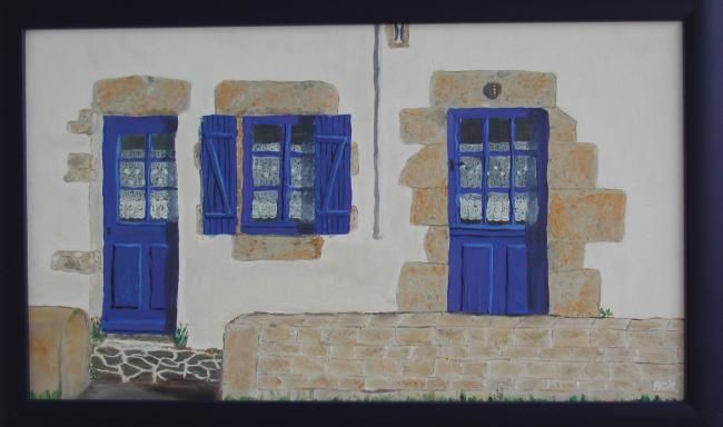 Painting titled "Maison bretonne" by Anne Garnier, Original Artwork