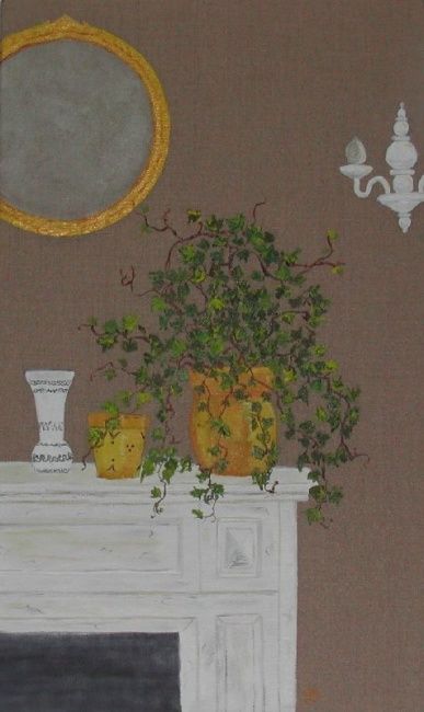 Painting titled "Sur la cheminée" by Anne Garnier, Original Artwork
