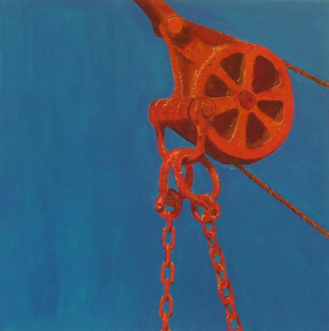 Peinture intitulée "Poulie en roue libre" par Anne Garnier, Œuvre d'art originale