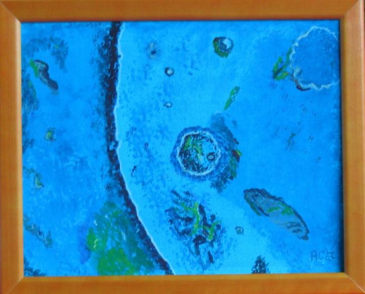 Peinture intitulée "Planète bleue" par Anne Garnier, Œuvre d'art originale