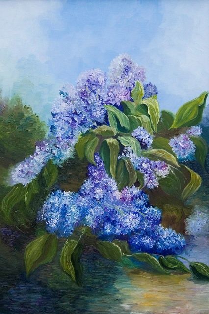 Painting titled "Lilac (Сирень)" by Valentina Ponomareva, Original Artwork, Oil