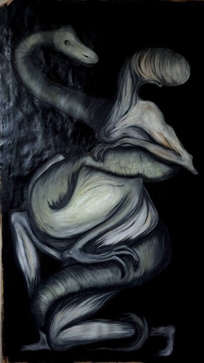 Картина под названием "Объятия" - Agata Bonda, Подлинное произведение искусства, Пастель