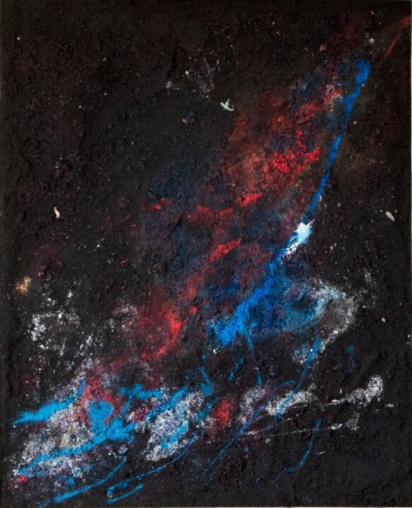 Painting titled "Nebulosa 2" by Agata Sand, Original Artwork, Pigments Mounted on Cardboard
