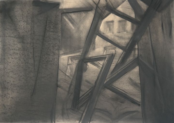 Drawing titled "Ruiny pałacu w Dols…" by Agata Tkaczyk, Original Artwork, Charcoal