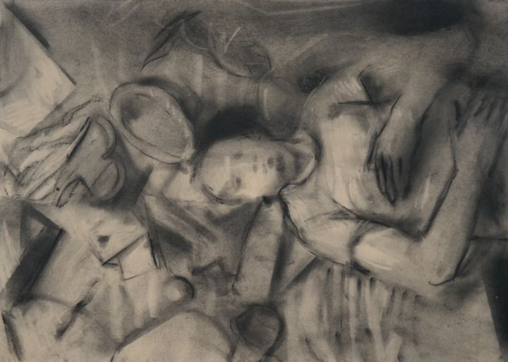 Desenho intitulada "Szymon" por Agata Tkaczyk, Obras de arte originais, Carvão