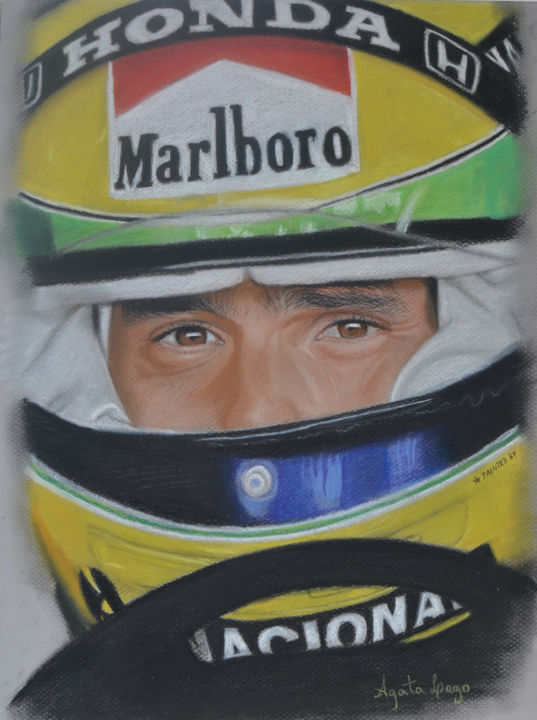 Desenho intitulada "Senna Eterno" por Agata Lago, Obras de arte originais, Conté