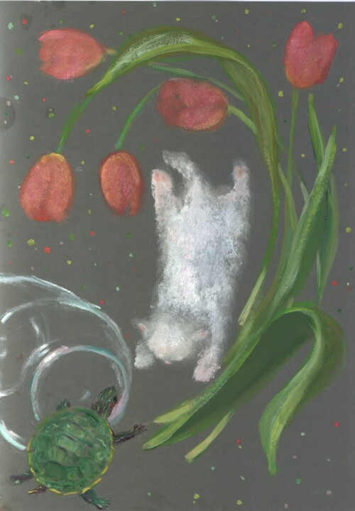 "sudden  Cat in mome…" başlıklı Resim Agatha Ya Sokolova tarafından, Orijinal sanat, Petrol