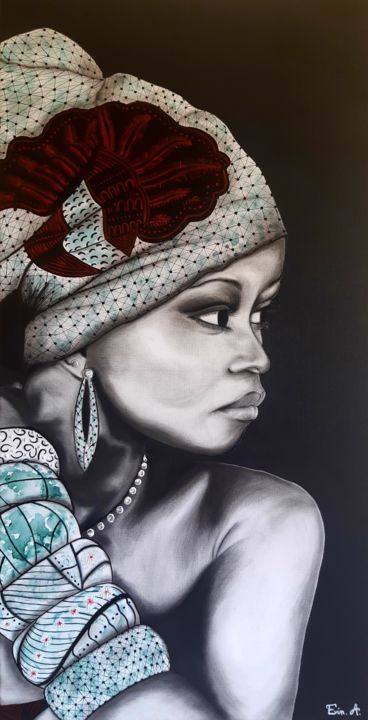 Peinture intitulée "Aïssata" par Agathe Evin, Œuvre d'art originale, Acrylique