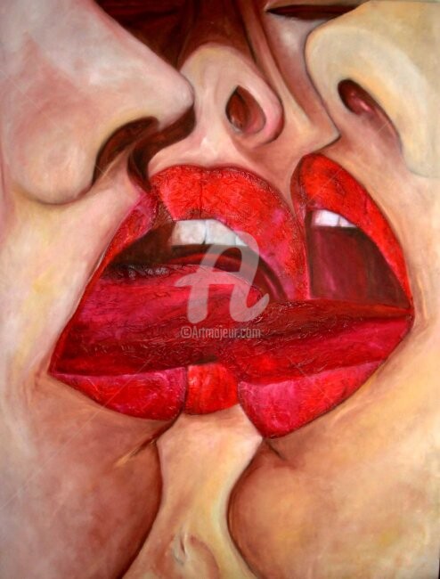 Painting titled "licking megera" by Agatino Raciti, Original Artwork