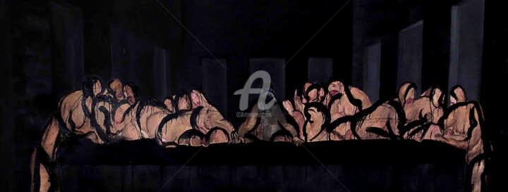 Pittura intitolato "LSD BLACK" da Agatino Raciti, Opera d'arte originale, Olio
