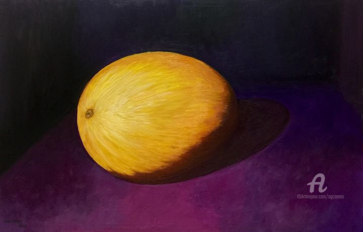 Schilderij getiteld "Melon" door Alexandre George, Origineel Kunstwerk, Olie