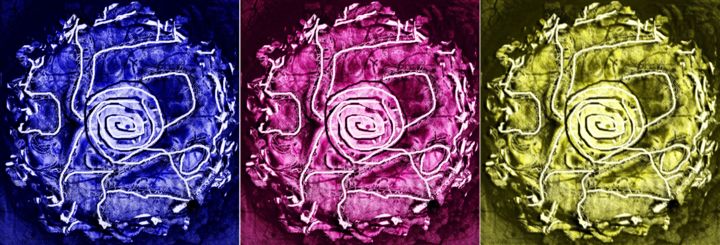 Digitale Kunst mit dem Titel "Roses of Inner Radi…" von Ageliki Baka, Original-Kunstwerk, Digitale Malerei