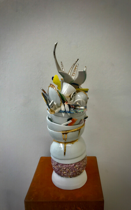 Skulptur mit dem Titel "Collected" von Harry Agema (Agema-art), Original-Kunstwerk, Keramik