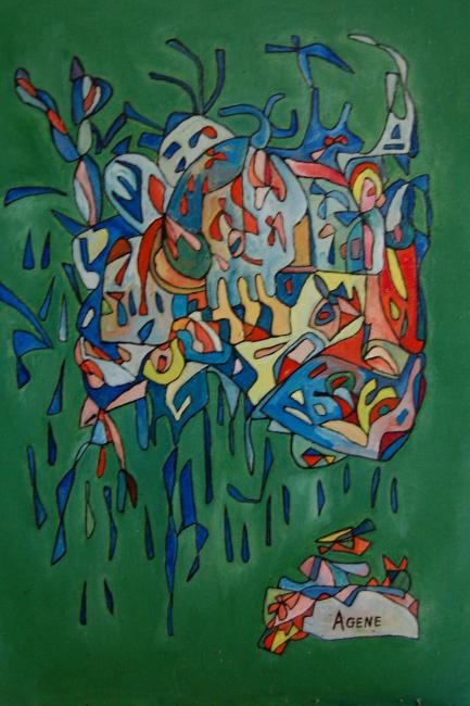 Pittura intitolato "Daémon Verde" da Vito Failla, Opera d'arte originale,