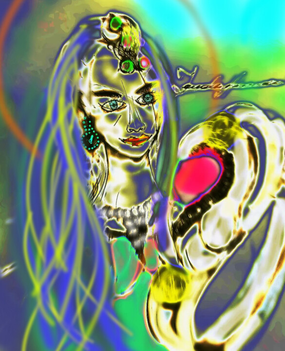 Digital Arts titled "Heimiti Peeters" by Ageykinjewelry  It"S  Good Brand 17", Original Artwork, Digital Painting
