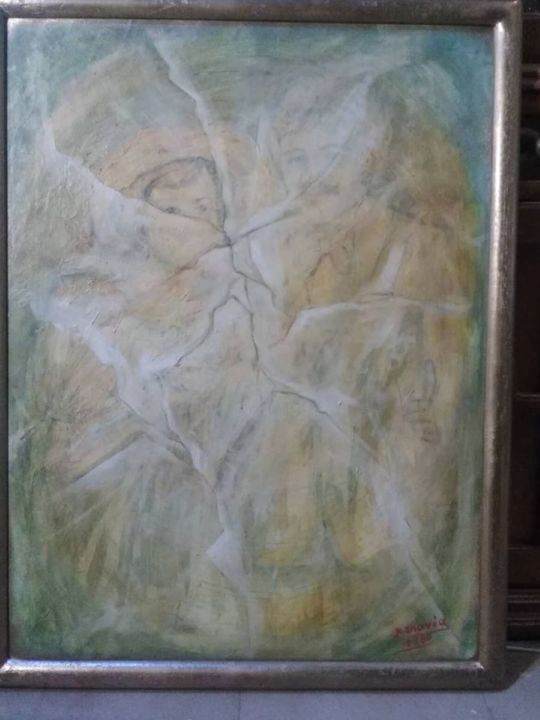 Painting titled "Father and son" by Iuliana Predescu, Original Artwork, Oil