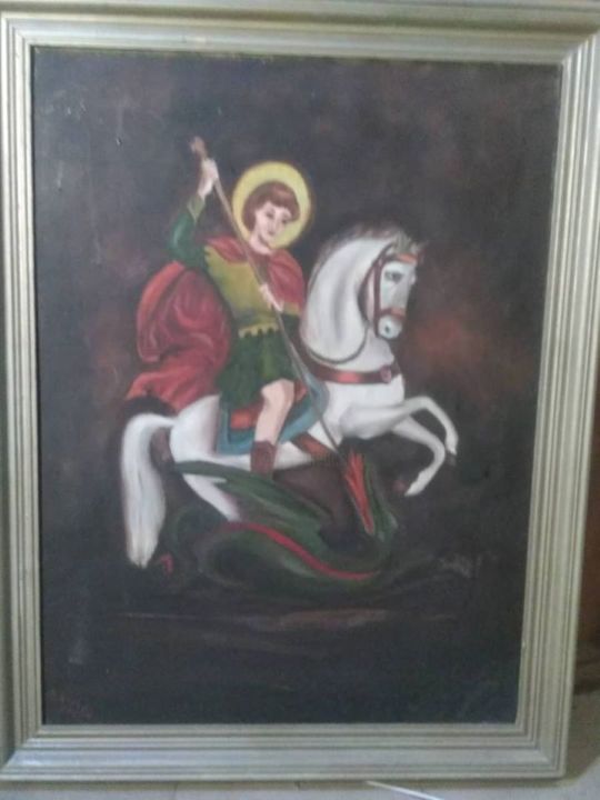 Painting titled "Jesus" by Iuliana Predescu, Original Artwork, Oil