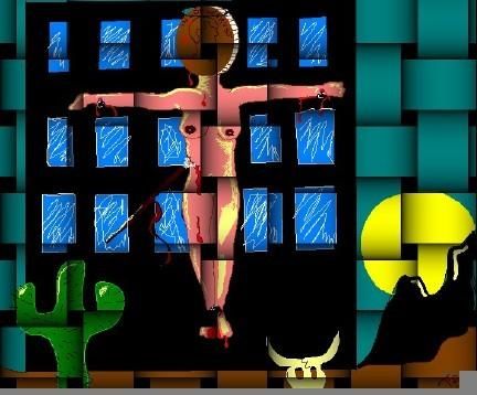 Arts numériques intitulée "Crucified Weave" par P.R. Lebel, Œuvre d'art originale