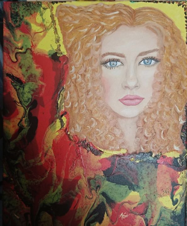 Painting titled "Mariane" by Agl, Original Artwork, Acrylic