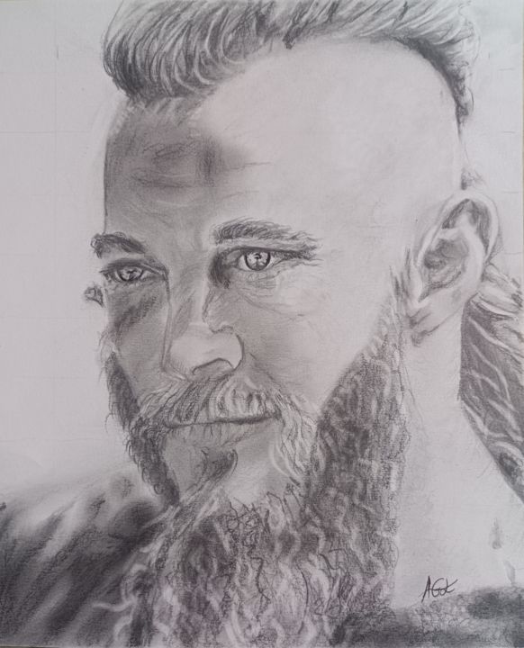 Dessin intitulée "Art viking" par Agl, Œuvre d'art originale, Fusain