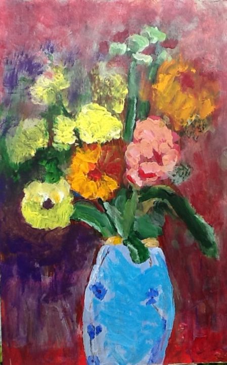 Pintura titulada "MORE Flowers" por Terri, Obra de arte original, Acrílico