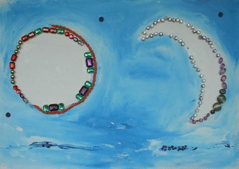 Artcraft titled "sun and moon" by Terri, Original Artwork