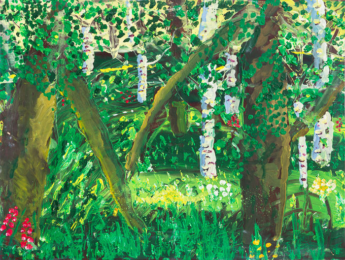 Painting titled "summer woods" by Terri, Original Artwork, Oil