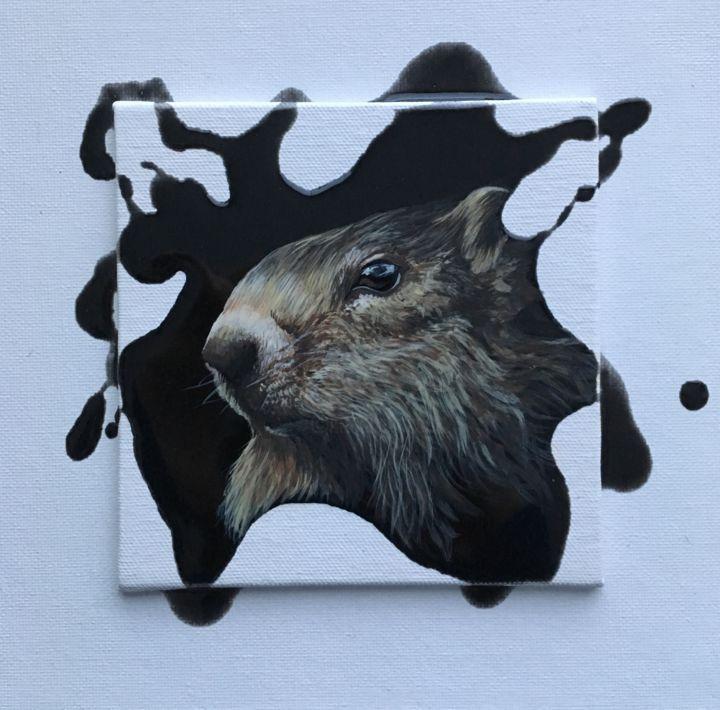 Peinture intitulée "Marmotte" par Agnès Chevalier Gachet, Œuvre d'art originale, Acrylique