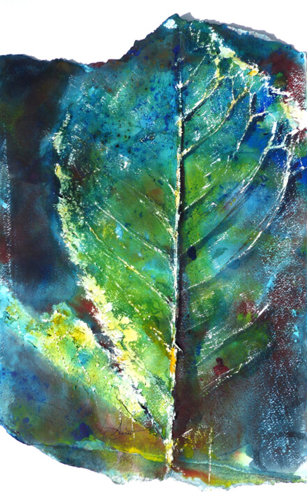 Peinture intitulée "Côté jardin" par Agnès Grégis (Au pinceau dansant), Œuvre d'art originale, Aquarelle