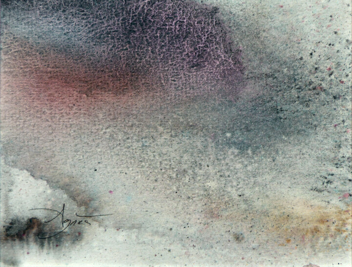 Peinture intitulée "Impression tempête…" par Agnès Grégis (Au pinceau dansant), Œuvre d'art originale, Aquarelle