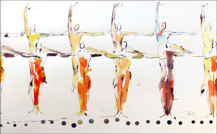 "Legato" başlıklı Tablo Agnès Grégis (Au pinceau dansant) tarafından, Orijinal sanat, Suluboya