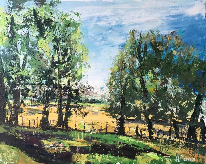 Peinture intitulée "CAMPAGNE" par Agnes Corre, Œuvre d'art originale, Acrylique