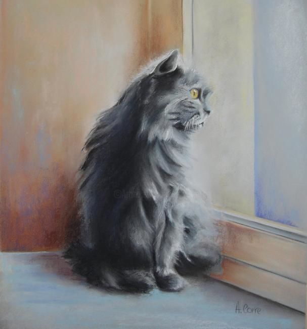 Painting titled "Oscar" by Agnes Corre, Original Artwork, Oil