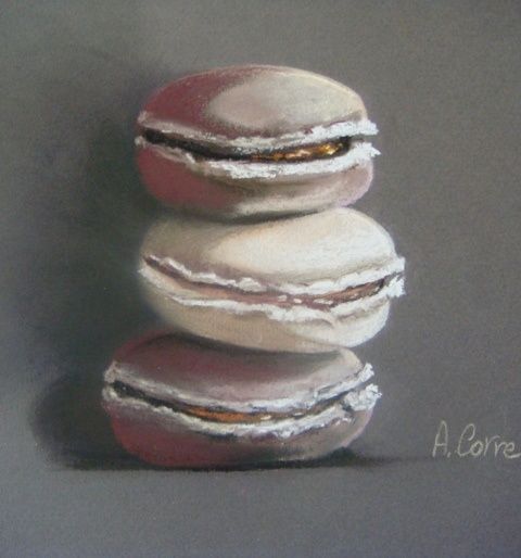 3 Macarons Au Chocolat Risunok Agnes Corre Artmajeur