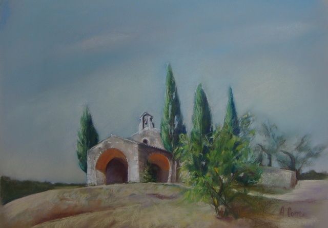 Peinture intitulée "CHAPELLE SAINT SIXT…" par Agnes Corre, Œuvre d'art originale, Autre