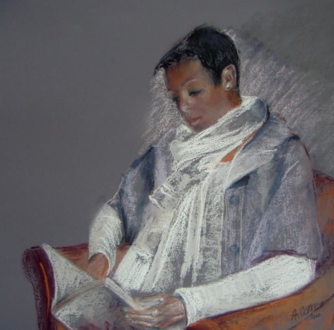 Dessin intitulée "SERENITE" par Agnes Corre, Œuvre d'art originale, Pastel