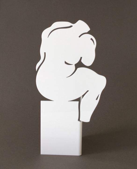 Sculpture titled "penseur b2.jpg #art…" by Agnes Descamps, Original Artwork, Plastic