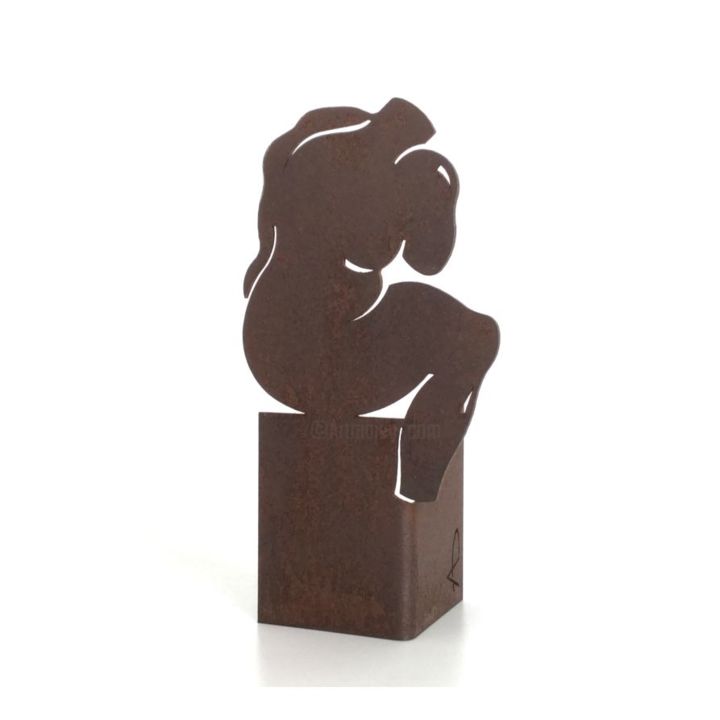 Sculpture intitulée "le Penseur #artists…" par Agnes Descamps, Œuvre d'art originale, Métaux