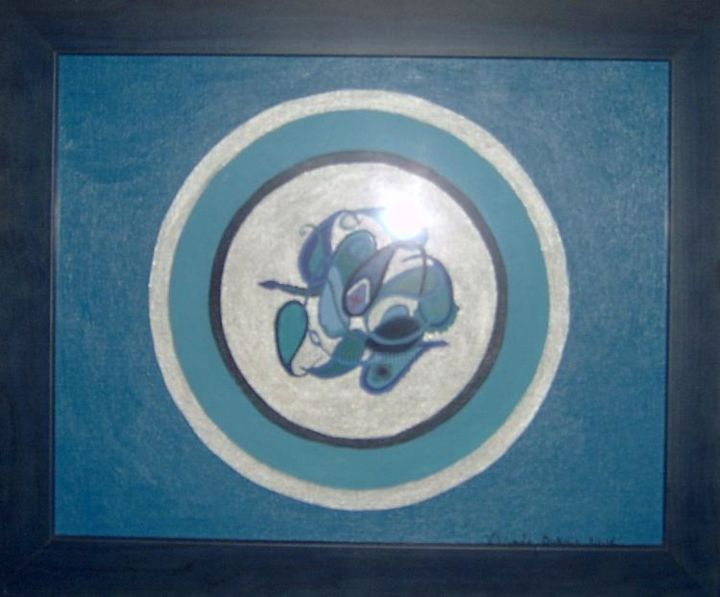 Painting titled "Cachemire Bleu Cerc…" by Agnès Dubois-Bourel, Original Artwork